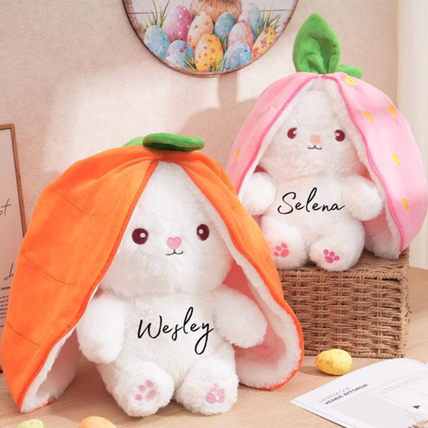 Reversible Bunny Plush Toy Easter Gift for Kids