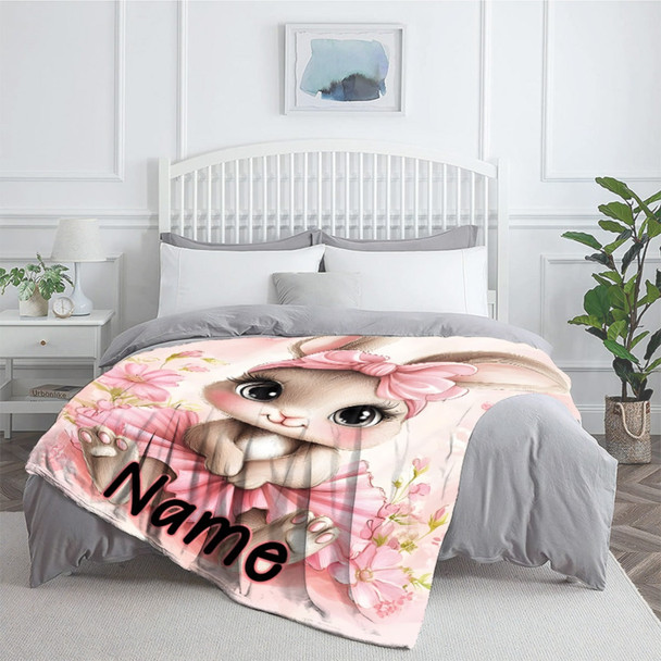 Name/Text Rabbit Ballet Dress Easter Blanket