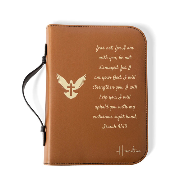 Custom Faux Leather Bible Cover: Engraved Religious Gift
