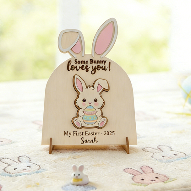 Custom Name Baby Easter Gift 2026,"Some Bunny Loves You"