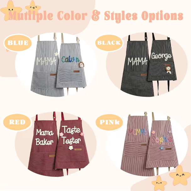 Personalized Hand-Embroidered Apron,Personalized Apron, Kitchen Apron