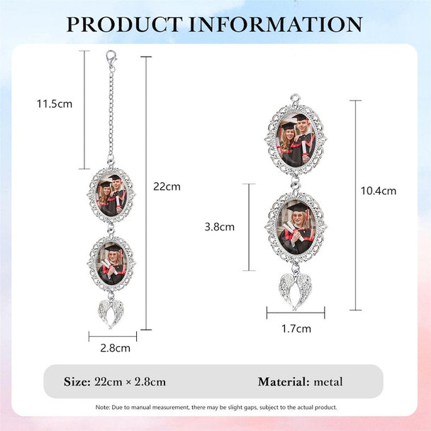 Graduation Tassel Charm with Angel Wings, Custom Graduation Cap Photo Charm