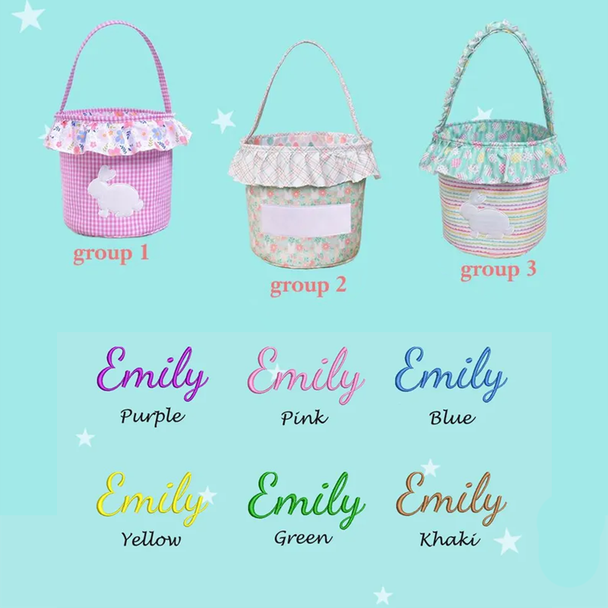 Personalized Bunny Basket: Kids Easter Gift, Toy Organizer