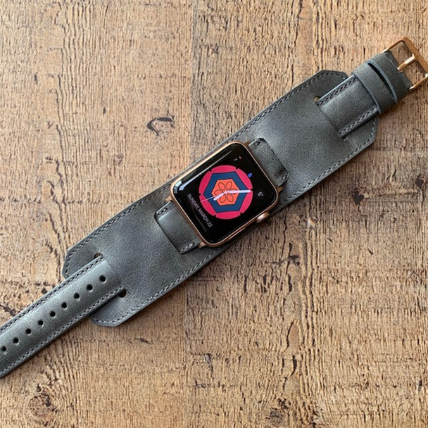 Custom Leather Watch Band, Cuff Band Strap, Apple Watch Band