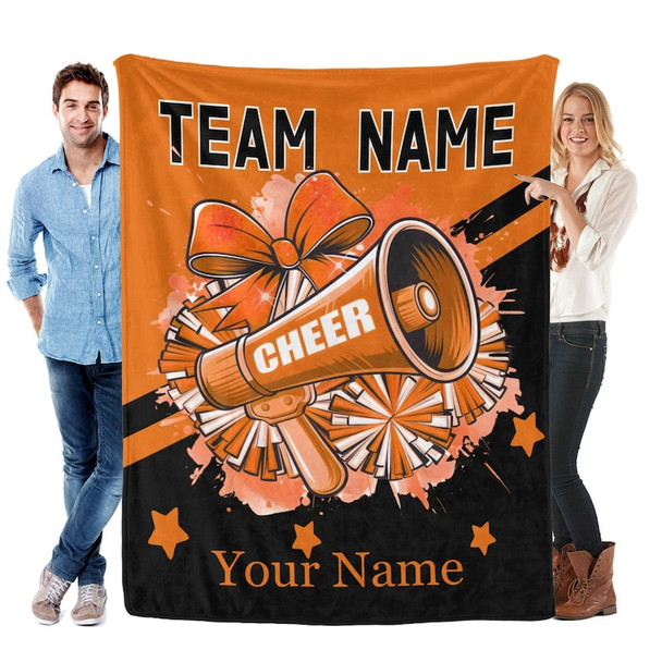 Custom Cheerleading Blanket, Personalized Flannel Throw