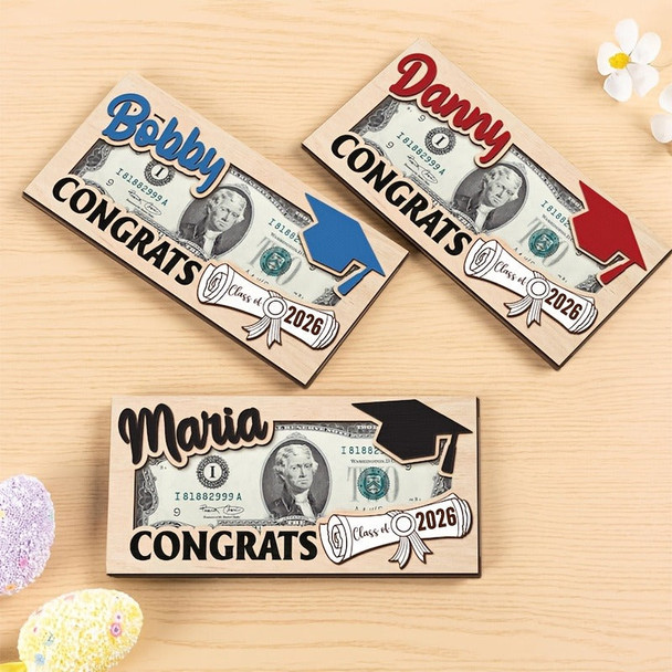 Personalized Graduation 2026 Money Holder Gift | Custom Gift for Grad Student