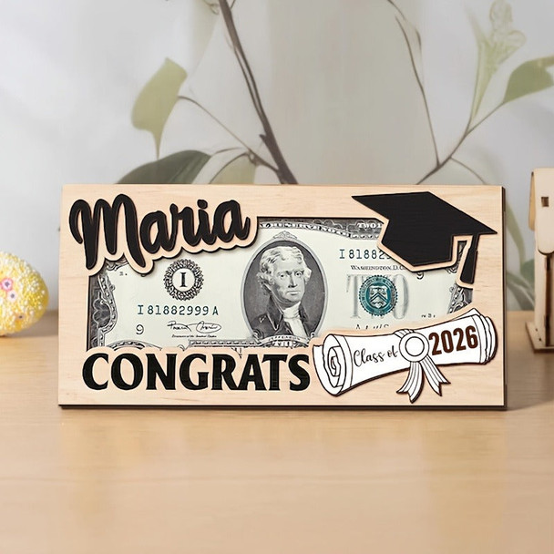 Personalized Graduation 2026 Money Holder Gift | Custom Gift for Grad Student