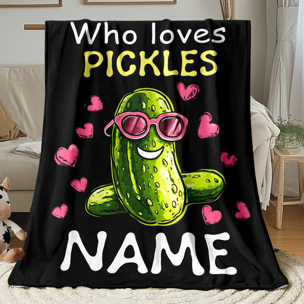 Custom Name Pickle Lover's Blanket
