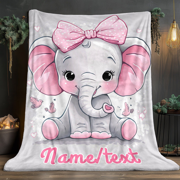 Customizable Name Elephant Blanket