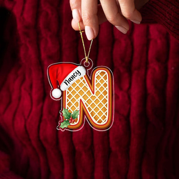 Personalized Gingerbread Alphabert Acrylic Ornament