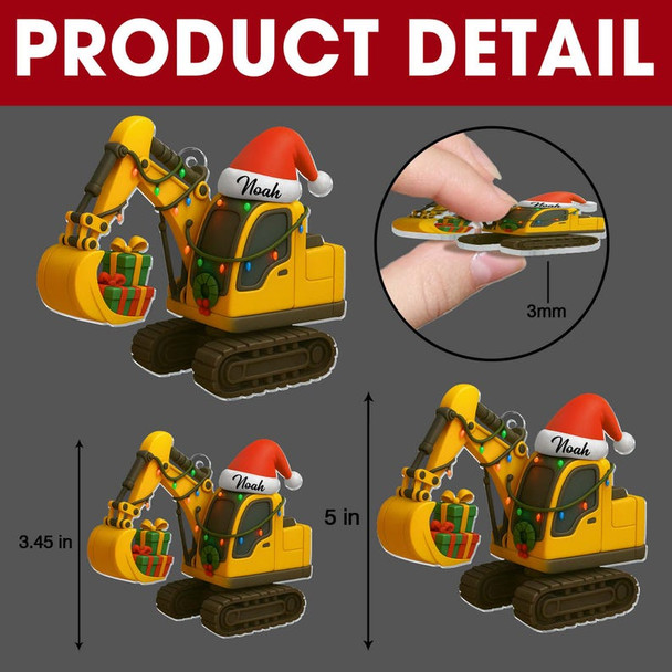 Personalized Excavator Acrylic Ornament