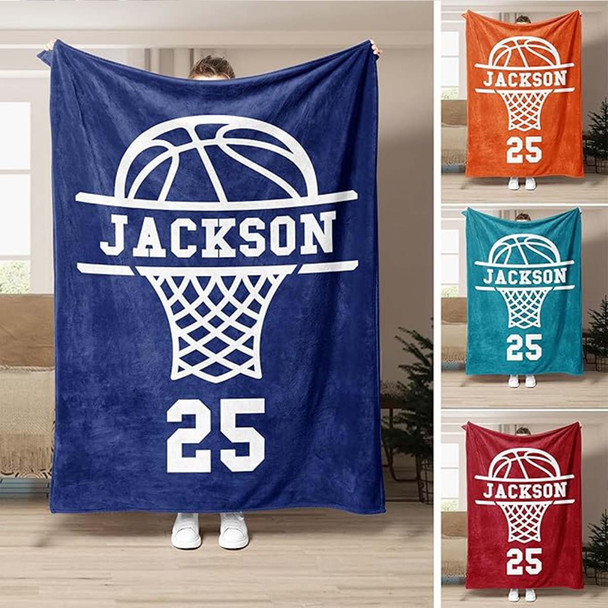 Personalized Basketball Custom Name and Number Blanket