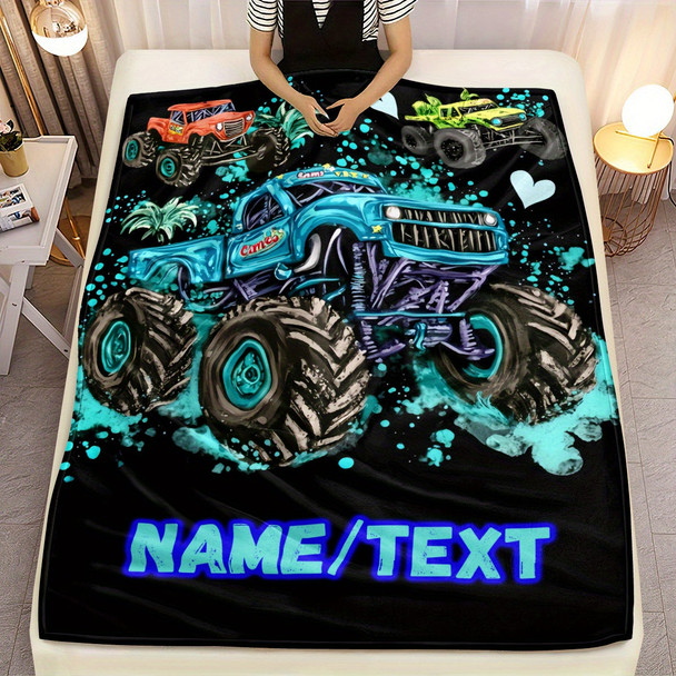 Personalized Cool Truck Flannel Blanket
