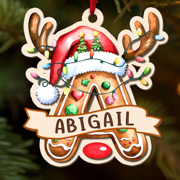 Personalized Gingerbread Letter Name Ornament