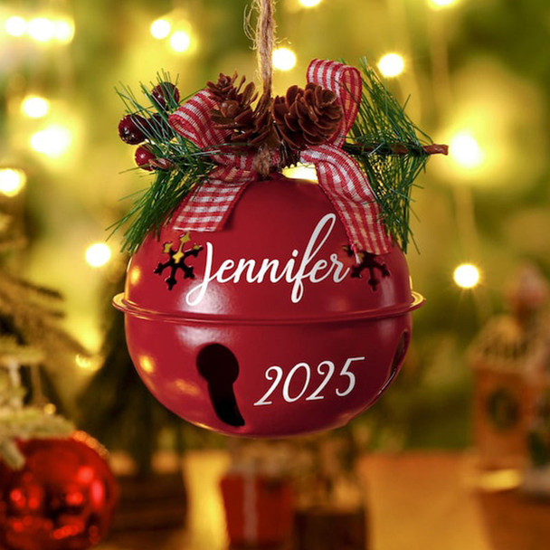 Personalized Christmas Tree Ornament,Custom 2025 Jingle Bell