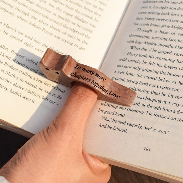 Personalized Wooden Book Page Holder, Book lovers gift