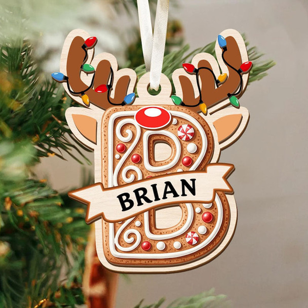 Personalized Gingerbread Alphabet Ornament: 3D Letter Name Stocking Tags