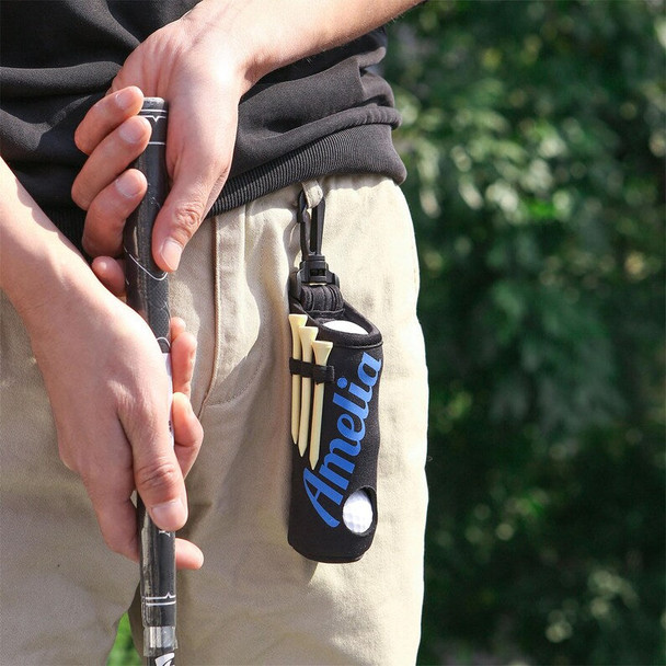 Personalized Name Golf Ball Bag, Golf Ball and Tees Holder