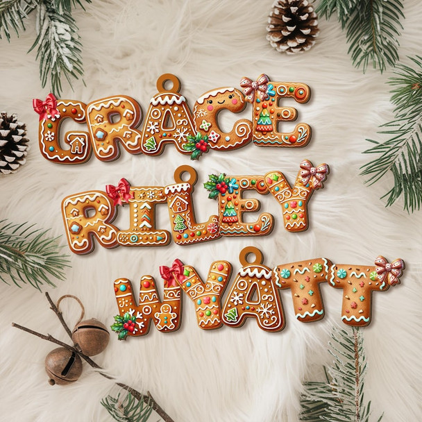 Custom Christmas Alphabet Ornament, Kids Name Ornament