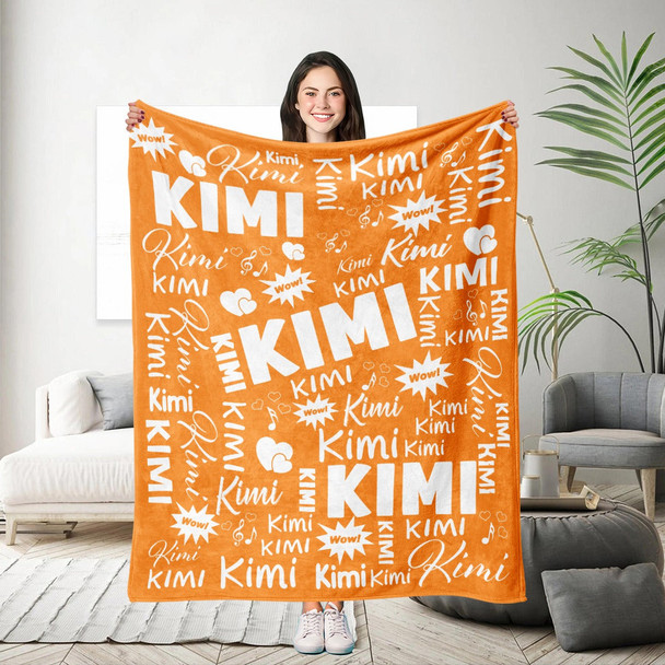 Customized Name Throw Blanket, Personalized Soft Flannel Fleece