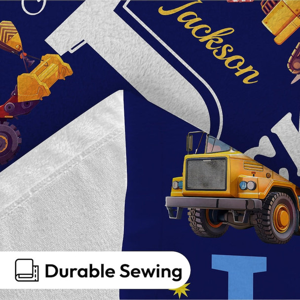 Personalized Excavator Name Blanket for Kids a?? Custom Construction Truck Blanket