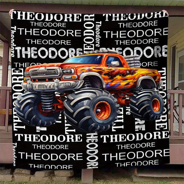 Customizable Monster Truck Flannel Blanket
