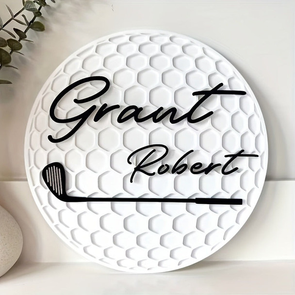 Personalized Golf Ball Name Sign for Golf Theme Room Sports
