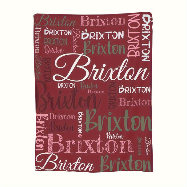 Personalized,Blankets  Soft & Cozy, All-Season Vintage Print in Pink & Black with White Text