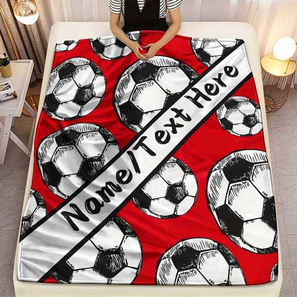 Customizable Football Pattern Throw Blanket