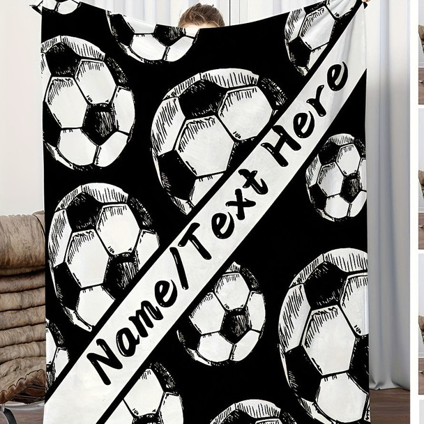 Customizable Football Pattern Throw Blanket
