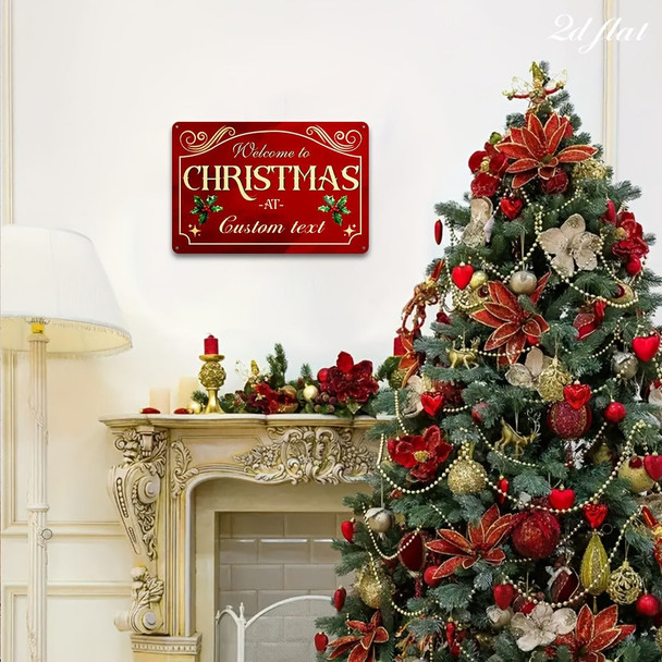 Customizable Christmas metal decorative sign, vintage country style Christmas decoration