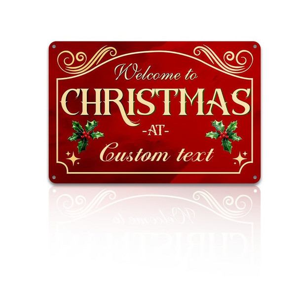Customizable Christmas metal decorative sign, vintage country style Christmas decoration