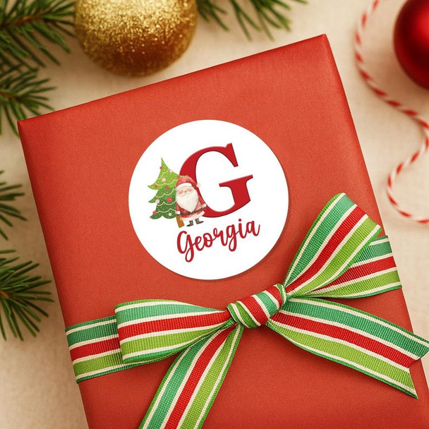 Personalized Christmas Gift Stickers a?? Custom Initial Name Labels