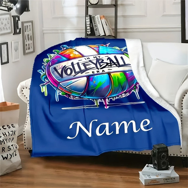 Custom Volleyball Blanket - Personalized Name/Text