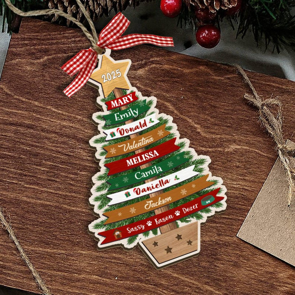 Personalized Large Family Christmas Ornament 2025