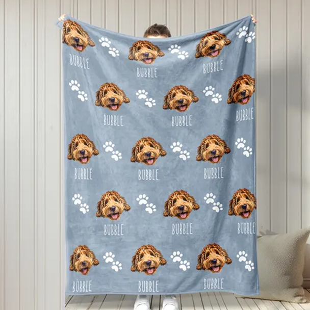 Custom Pet Blanket Using Pet Photo  Name Custom Dog Blanket Personalized Dog Blankets
