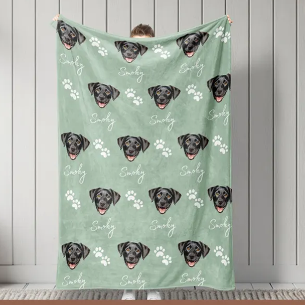 Custom Pet Blanket Using Pet Photo  Name Custom Dog Blanket Personalized Dog Blankets