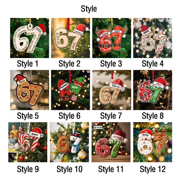 Custom Six Seven Ornament, Teen Slang Ornament, Funny Teenager Ornament