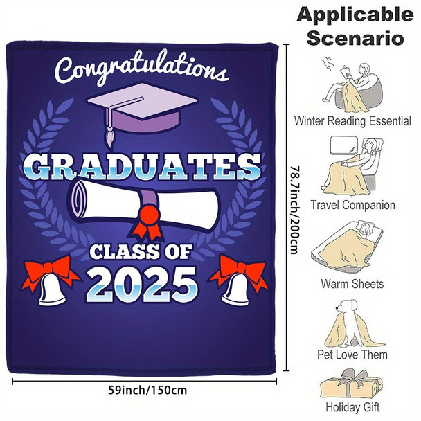 Custom Name Graduation Season 2025 Fleece Blanket Signature