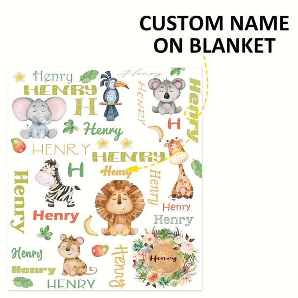 Personalized Flannel Throw Blanket with Custom Name