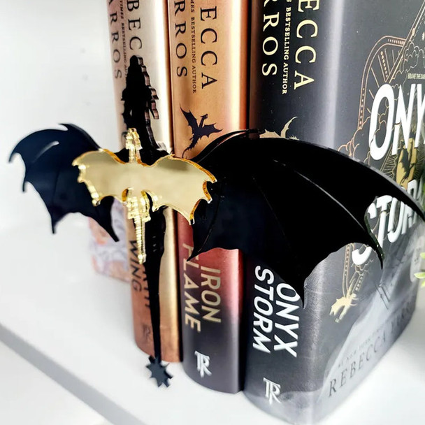 Fourth Wing Book Insert Double Dragon Bookshelf Accessory