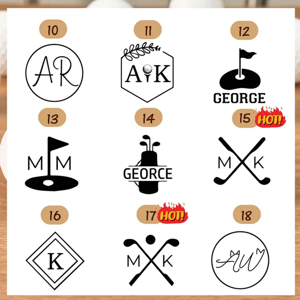 Custom Name Golf Ball Stamp, Personalized Golf Stamps