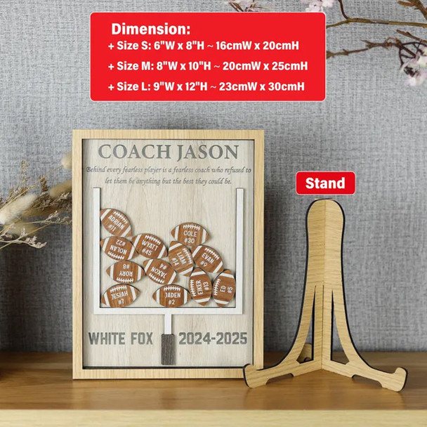 Personalized Football Coach Thank You Gift, Football Coach Shaker Sign