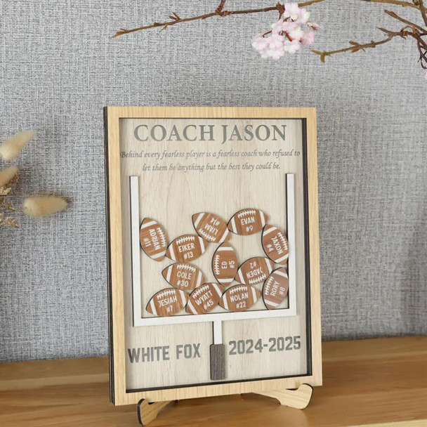 Personalized Football Coach Thank You Gift, Football Coach Shaker Sign