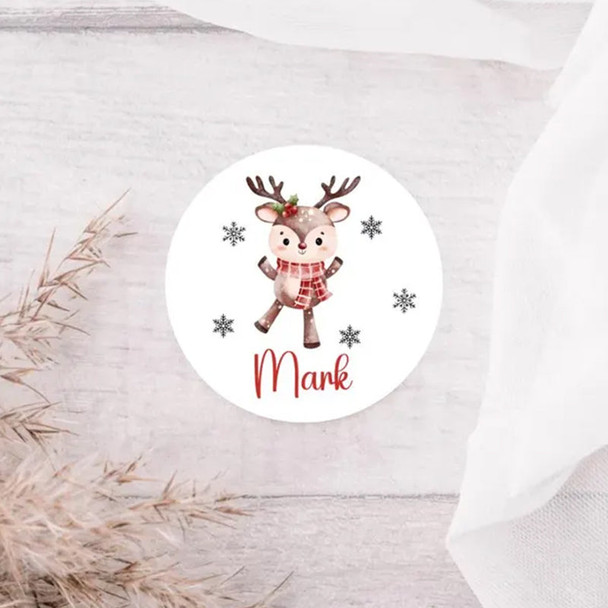 Personalized Reindeer Stickers - Custom Christmas Stickers