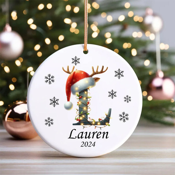 Personalized Christmas ornament 2025, Personalized Letter ornament, Family Ornament