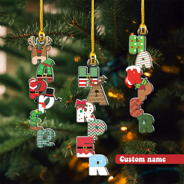 Personalized Christmas Name Letter Ornament 2025,