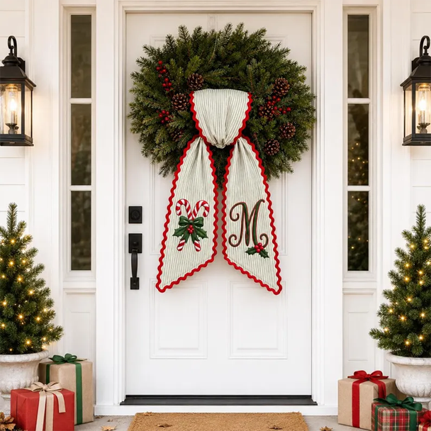Personalized Christmas Tree Wreath Sash