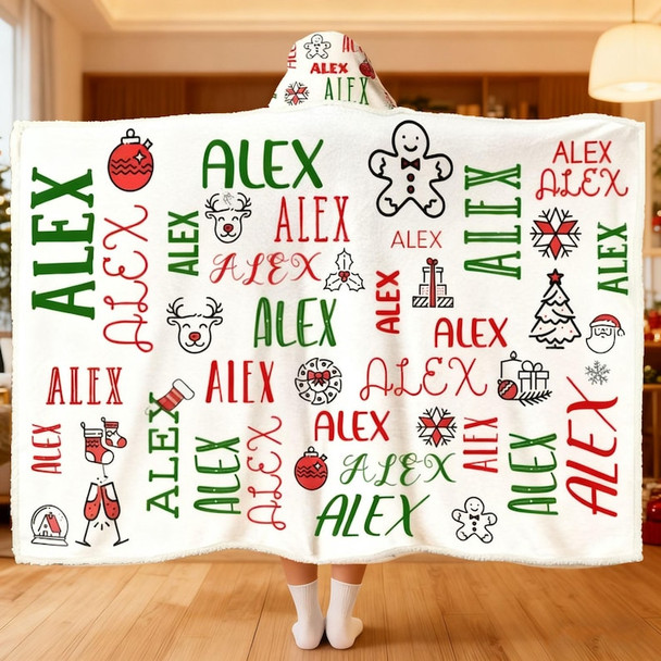 Personalized Volleyball Blanket Hoodie with Custom Name and Number