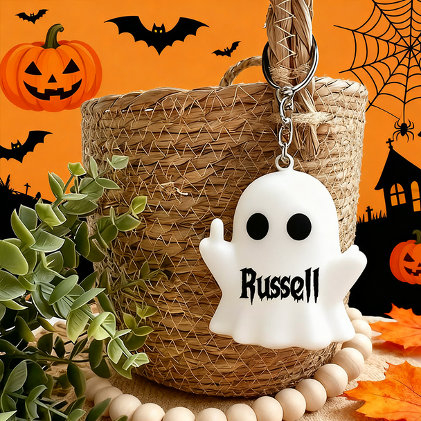 Boo Basket Tag, Halloween Name Tags Keychain